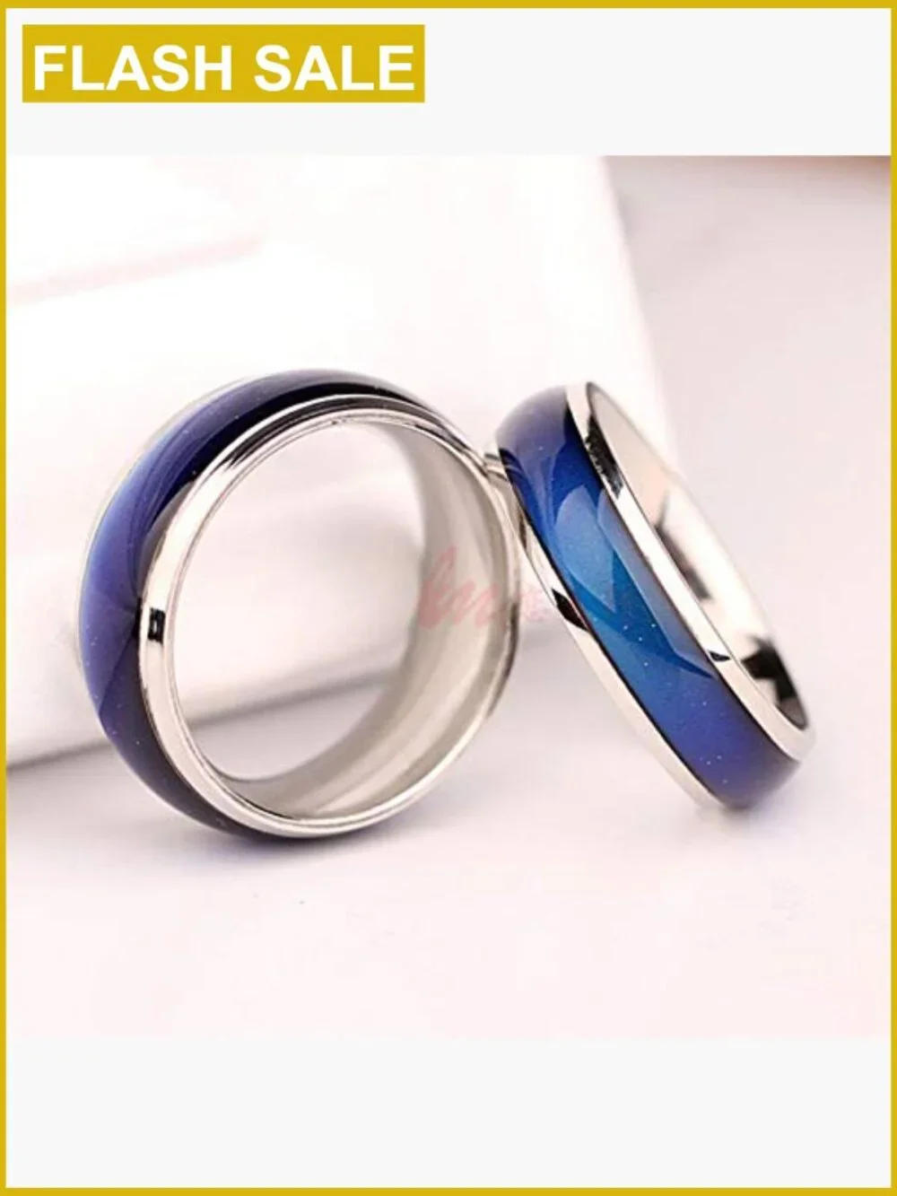 6mm Mood Ring Emotion Temperature Index Copper Band Ring for Women Men